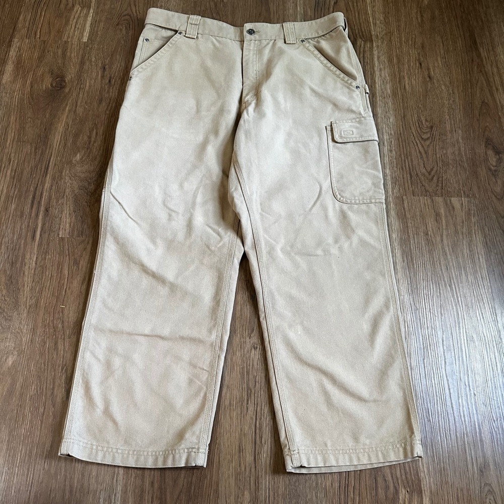 Duluth Trading Co Cargo Pants Mens 40x30 Tan Good Workwear CoolDry Utility